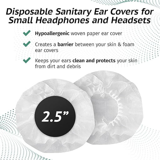 Sanitary Ear Pad Covers for Headphones EPC100 Box of 100 Personal Sound Amplifier 