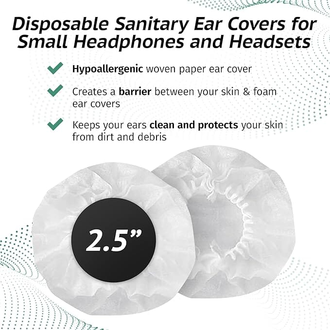 Sanitary Ear Pad Covers for Headphones EPC100 Box of 100 Personal Sound Amplifier 