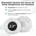 Sanitary Ear Pad Covers for Headphones EPC100 Box of 100 Personal Sound Amplifier 