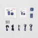 What is in the box with the Trihear Convo More Assistive Listening Device with Remote Microphone?  All items are laid out on a light grey background. 