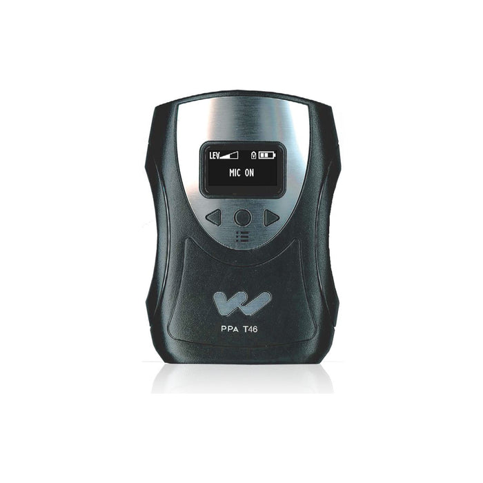 Black electronic device with a digital display and PPA T46 on a white background.