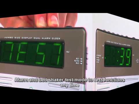 YouTube video of the Sonic Alert SB200ss alarm clock with bed shaker. 